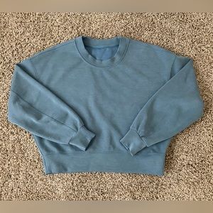 Lululemon Softstreme Perfectly Oversized Cropped Crew - Size 4 Utility Blue